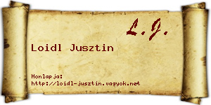 Loidl Jusztin névjegykártya